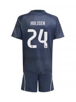 Real Madrid Dean Huijsen #24 Replika Borta Kläder Barn 2025-26 Kortärmad (+ byxor)